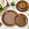 100 Pcs Party Tableware Set - 50 Paper Plates, 25 Napkins, 25 Cups (Brown)